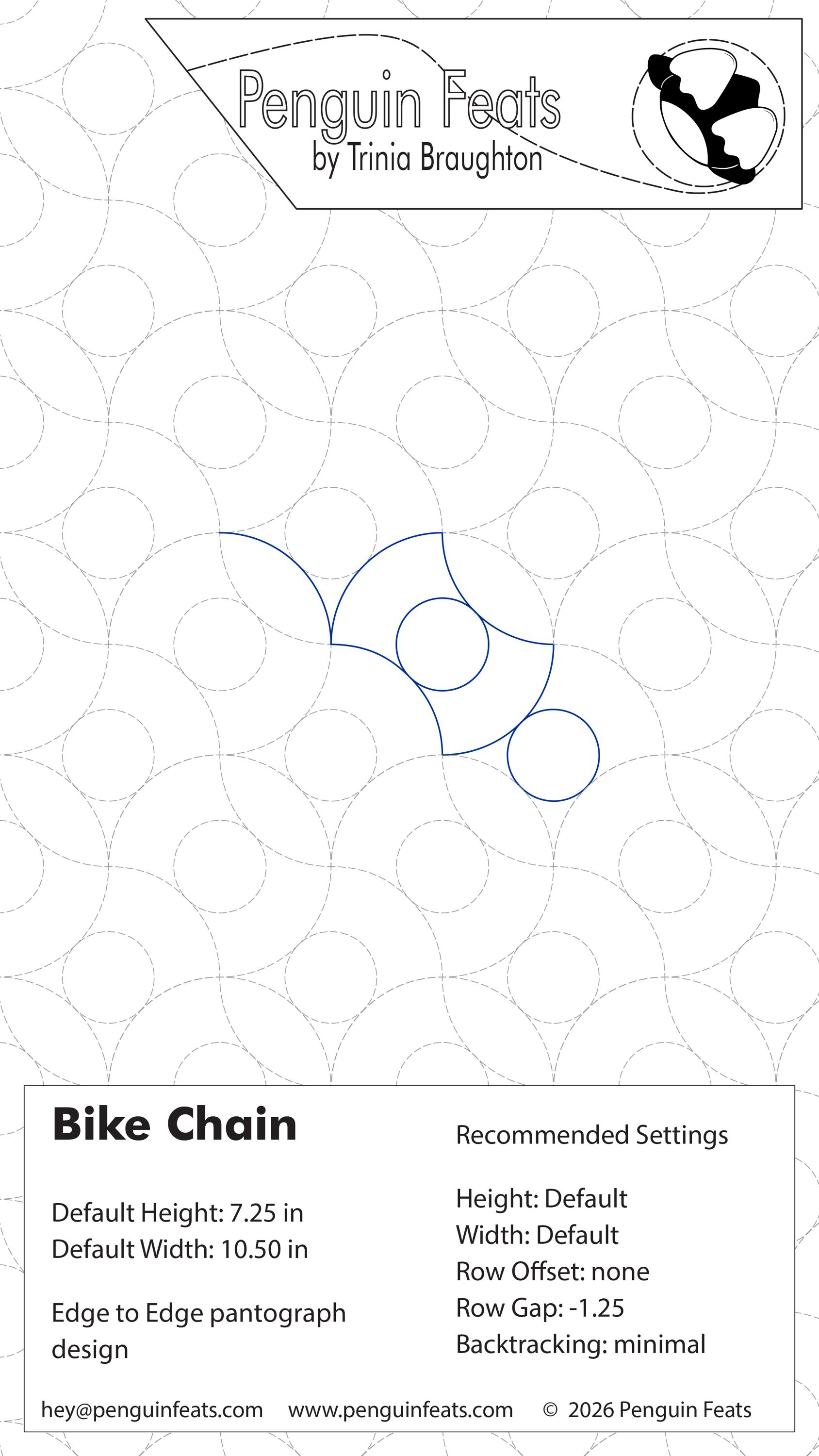 Bike Chain Digital Quilting Design for Computerized Longarm Machine ...