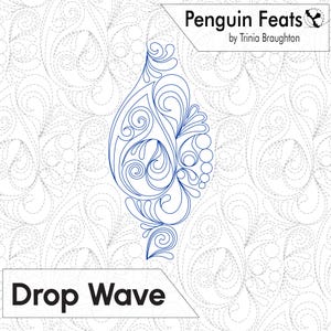 DROP WAVE Digital Quilting Pantograph: Modern Longarm E2E Quilt Pattern (Instant Download)