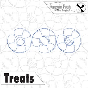 TREATS Digital Quilting Pantograph: Langarm E2E Quilt-Muster (Instant Download Design)