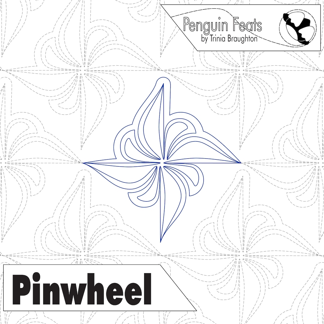 PINWHEEL Digital Quilting Pantograph: Modern E2E Longarm Quilt Pattern ...