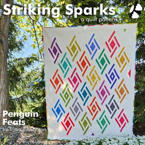 Opvallende vonken quilt PDF-patroon Directe download Routebeschrijving Modern ruitvormig quiltontwerp