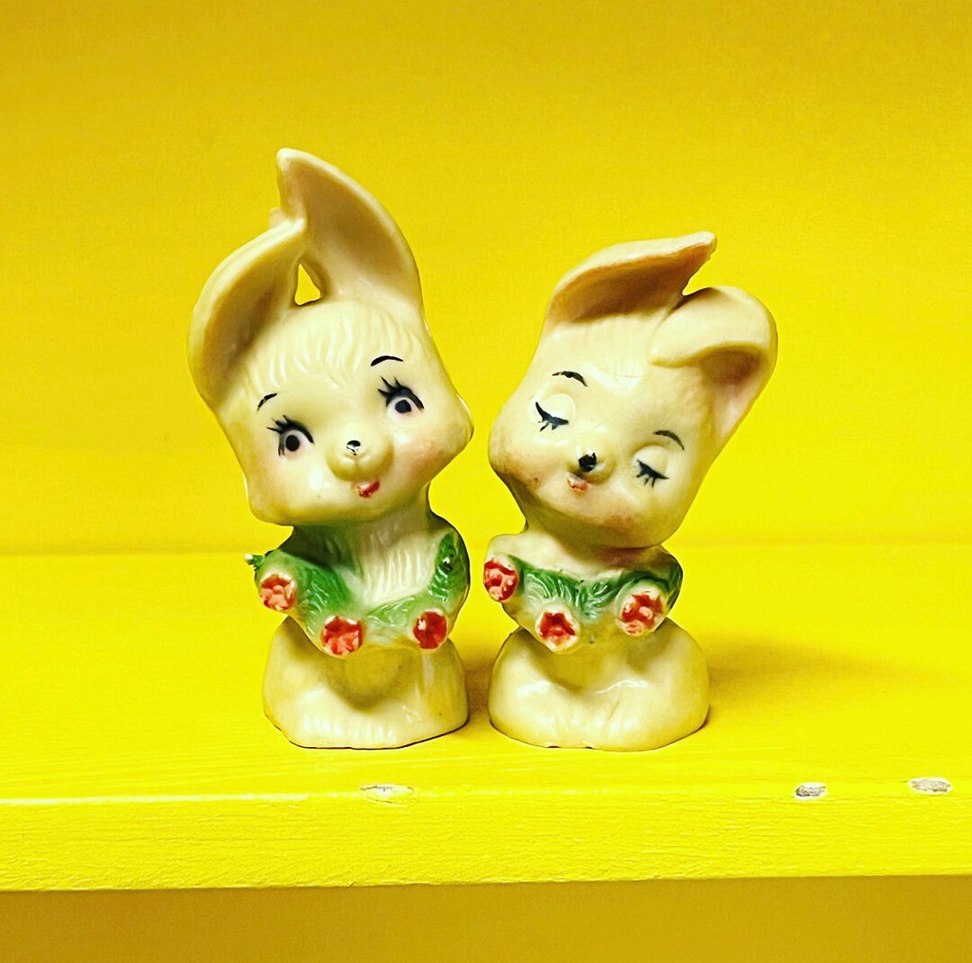 Plastic Mini Rabbit Vintage Plastic Miniature Bunny Rabbit Couple Figurines - Etsy