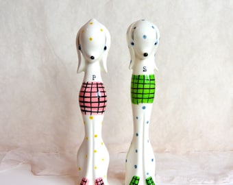 Vintage Napco Tall Poodle Salt and Pepper Shakers