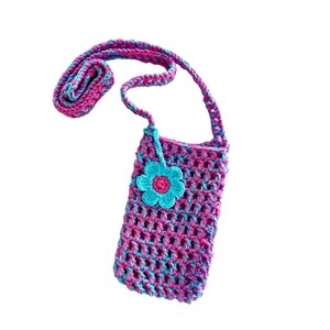 Multicolor Phone Bag, Crochet Crossbody Bag, Boho Chic Versatile Crochet Bag, Mini Bag, Handmade Gift, Lounge Bag, Summer Festival Bag,