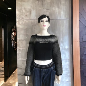 Sleeves Top, Crochet Super Crop Sweater, Super Crop Sweater, Chunky Crochet Shrug, Crochet Crop Bolero, Handmade Gift Mother&#39;s Day Gift