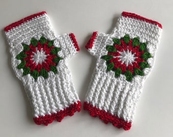 Crochet Fingerless Gloves Women Granny Square Fingerless GlovesGift  Fingerless Gloves Gift for Her Handmade Winter Accessories