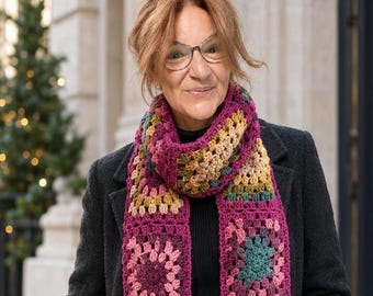 Handmade Multicolor Unisex Long Scar,  Unique Christmas Gift