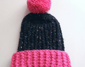 Kinder Chunky Pom Pom Hut Hand Häkeln Unisex Wintermütze Mode-Accessoires Ideen Muttertag Geschenk Geschenk