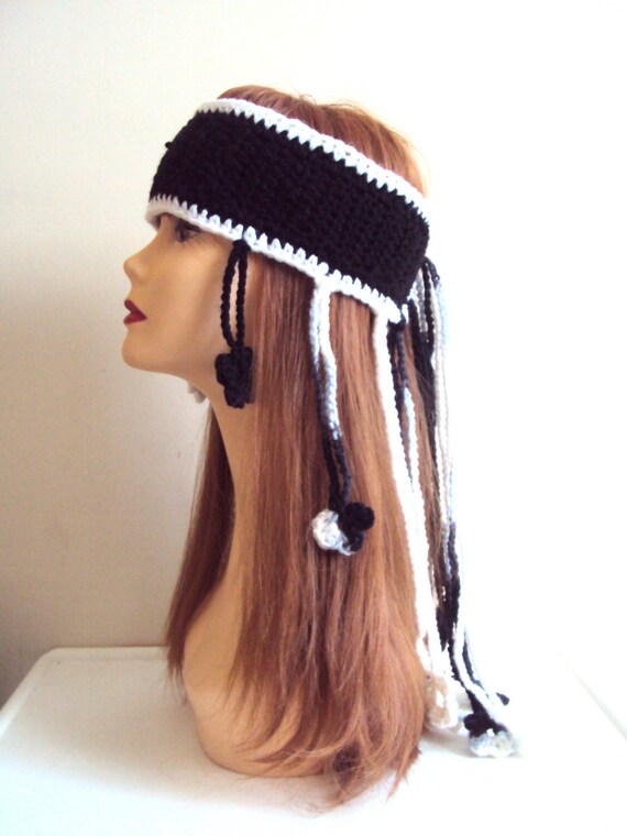 Crochet Boho Headband: Hippie Style Festival Head Wrap New