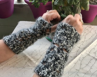 Crochet Fingerless Gloves: Boho Chic Handwear, Mother's Day Gift