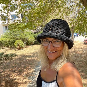 Unisex  Granny Square Bucket Hat Crochet Beanie Women Bucket Hat for her Boho Hat,Men Crochet Bucket Hat for Him Festival Hat