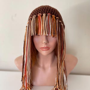 Crochet Yarn Wig Hat: Funky Festival Beanie with Braids