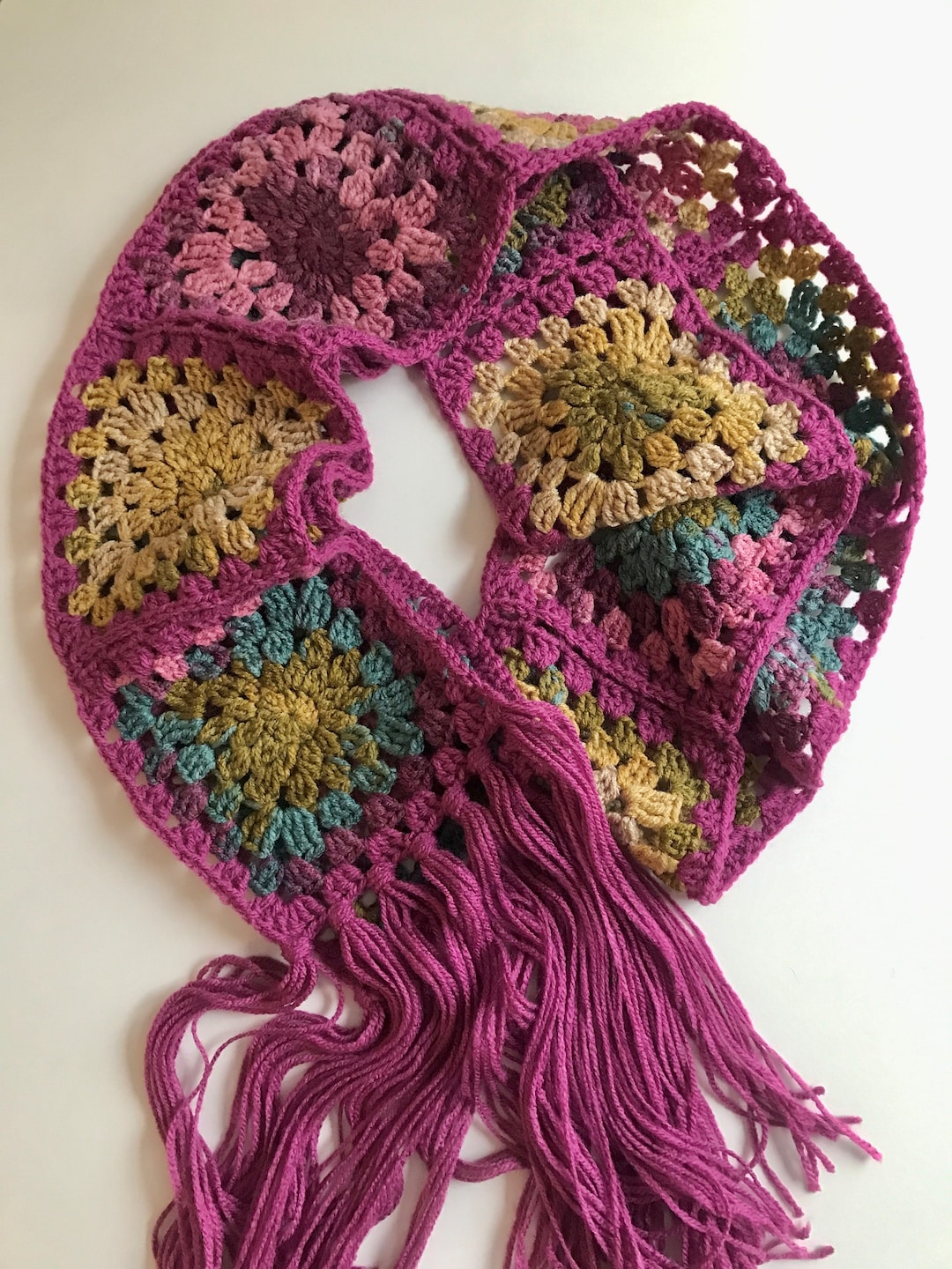 Best Selling Granny Square Scarf Etsy Crochet Celebrity Inspired Scarf