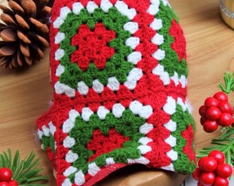 Christmas Balaclava, Granny Square Balaclava, Unisex Winter Hat, PerfectGift, Holiday Season Joy, Best Selling Etsy Christmas Gift
