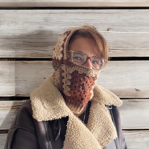 Granny Square Balaclava, Chunky Balaclava, Hoodie, Neckwarmer, Women Men Accessories, Ideas,