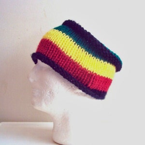 Rasta Headband for Men, Knit Wide Headband and Earwarmer, Dreadlock Headband, Rasta Headwear
