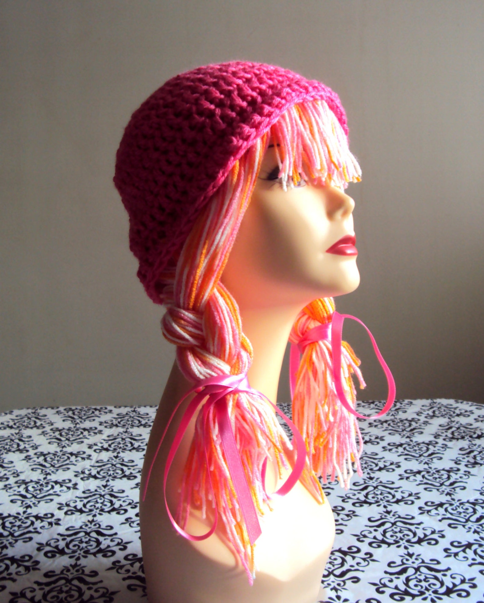 Yarn Wig Yarn Hat Crochet Funky Hat Wig Hat Dreadlock Hat Etsy