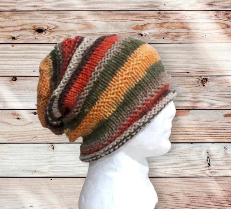 Unisex Slouchy Beanie Women Baggy Hat Multicolor Dreadlock Hat Gift For Her Rasta Hat Men Winter Hat Knit Super Slouchy Hat Gift for Him