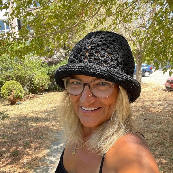 Crochet Granny Square Bucket Hat: Handmade Boho Sun Hat