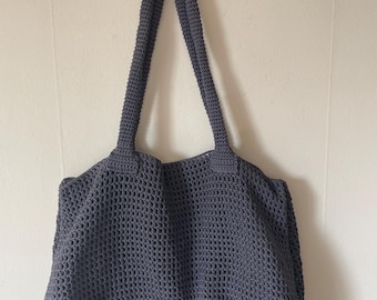 Oversized Tote Bag, Lined Boho Shoulder Bag, Beach Bag, Crochet Big Shoulder Bag, Unique Handmade Gift