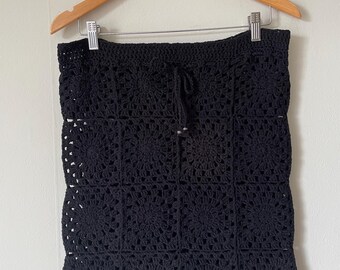 Best Selling Etsy Granny Square Skirt Women Crochet Skirt Boho Skirt for Her Patchwork Skirt For Mom Crochet Trendy Skirt