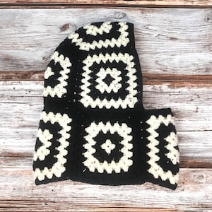 Handmade Crochet Granny Square Balaclava: Unisex Winter Hat