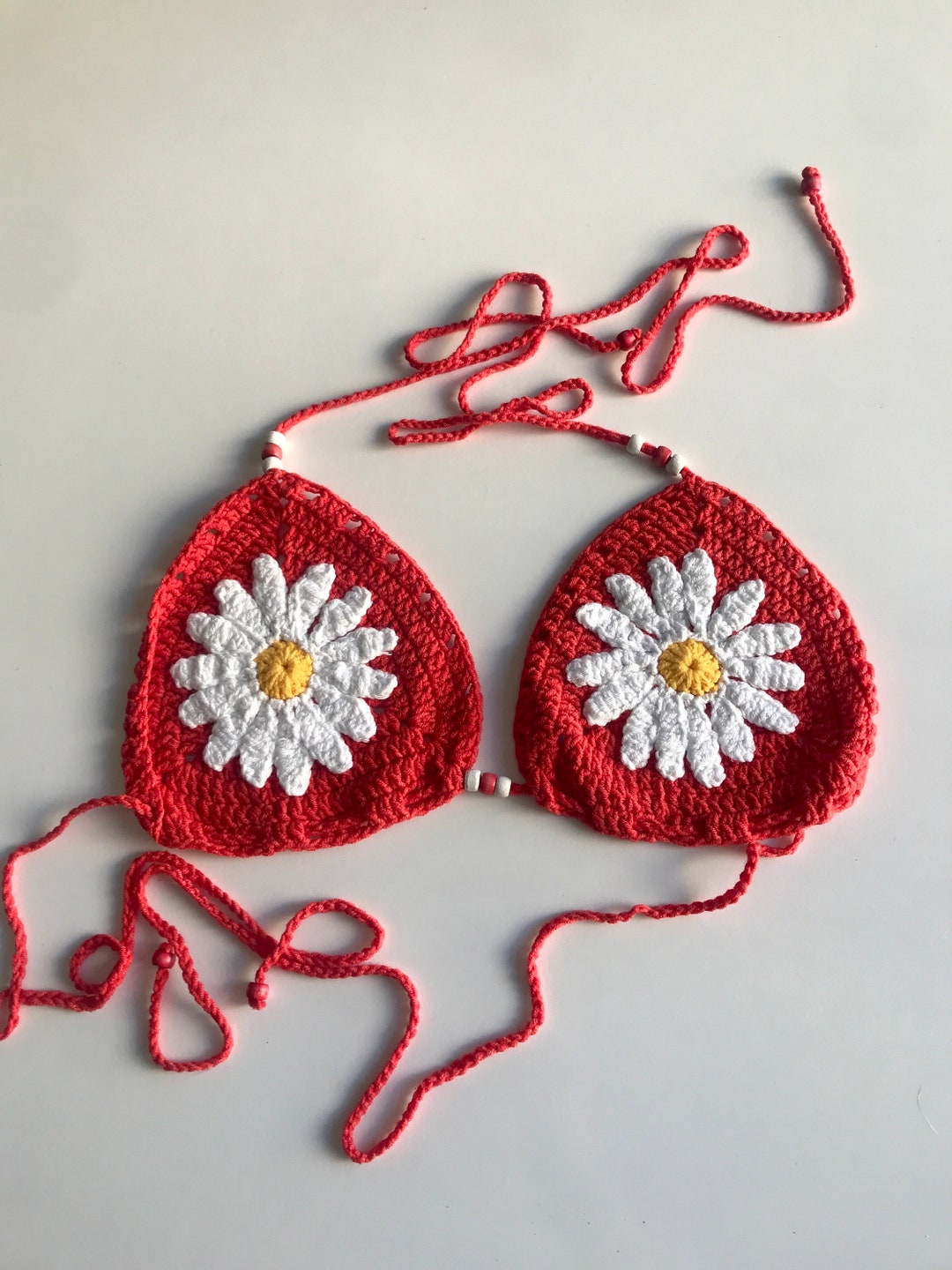 Women Crochet Bikini Top Daisy Bikini Top Gift for Her Crochet Etsy