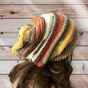 Unisex Slouchy Beanie Women Baggy Hat Multicolor Dreadlock Hat Gift For Her Rasta Hat Men Winter Hat Knit Super Slouchy Hat Gift for Him