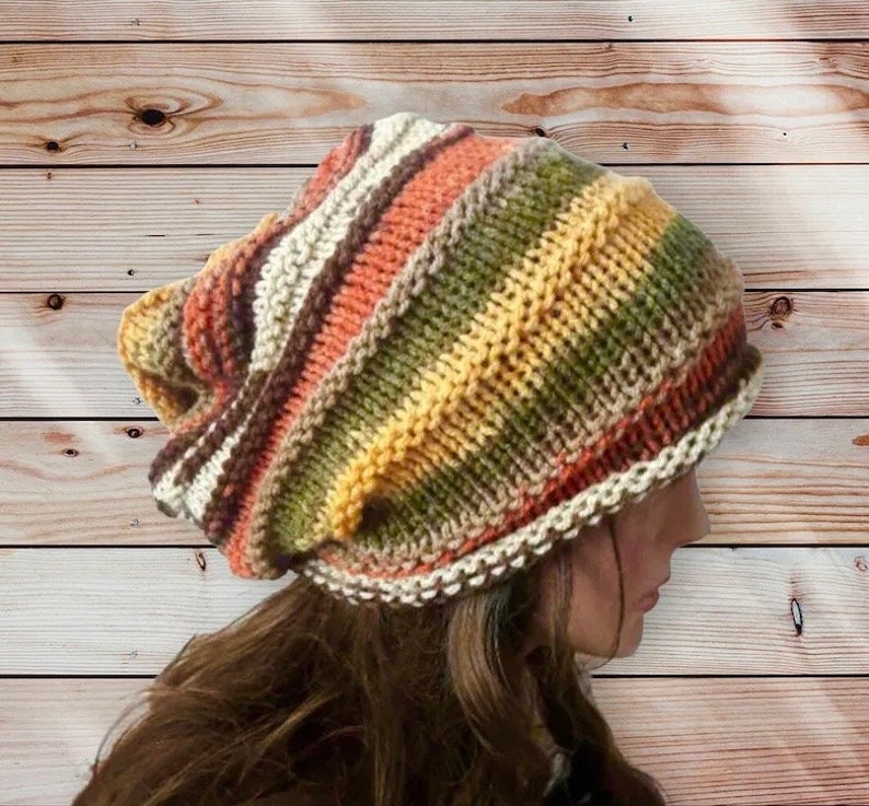 Unisex Slouchy Beanie Women Baggy Hat Multicolor Dreadlock Hat Gift For Her Rasta Hat Men Winter Hat Knit Super Slouchy Hat Gift for Him