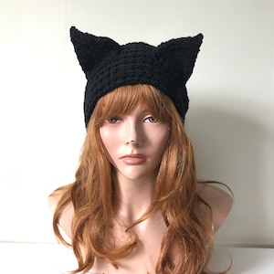 Hand Knit Cat Ear Headband: Acrylic Ear Warmer