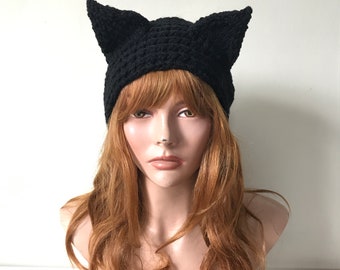Cat Ear Headband for Women, Knit Cat Headband, Cat Ear Hair Band, Cat Ears on Headband