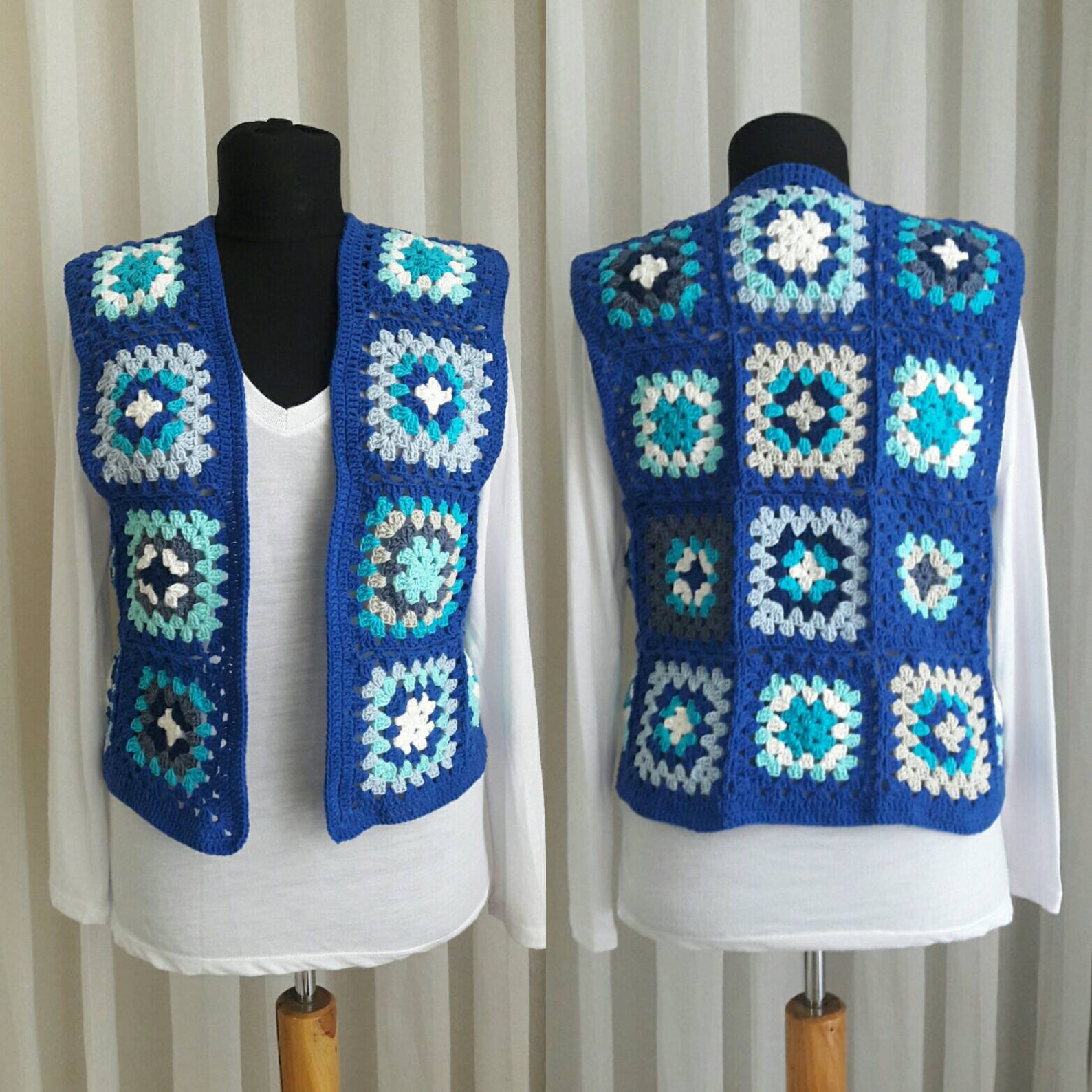 Crochet Vest Granny Square Vest Festival Fashion Women Etsy