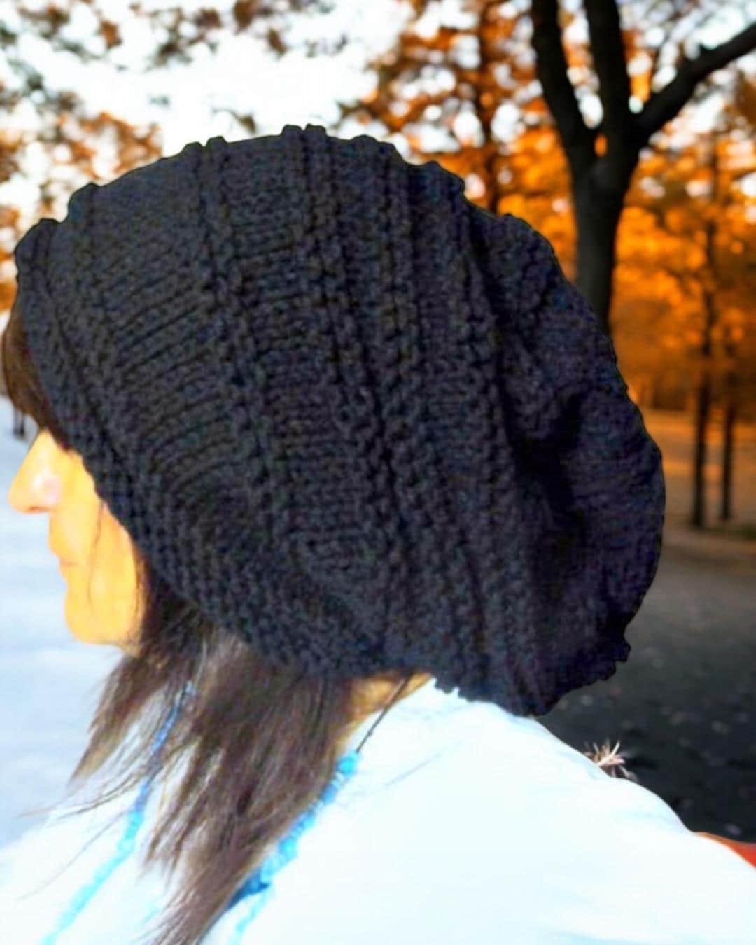 Handmade Slouchy Knit Beanie: Unisex Dreadlock Hat Christmas Gift