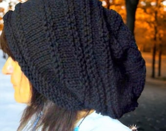 Best Seller Baggy Hat Unisex Celebrity Hat, Women Super Slouchy Beanie, Dreadlock Hat, Men Oversized Knit Hat, Trendy Handmade Gift
