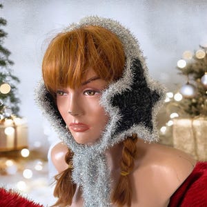 Paraorecchie a forma di stella scintillante: scaldaorecchie all'uncinetto, accessorio alla moda per capelli, regalo