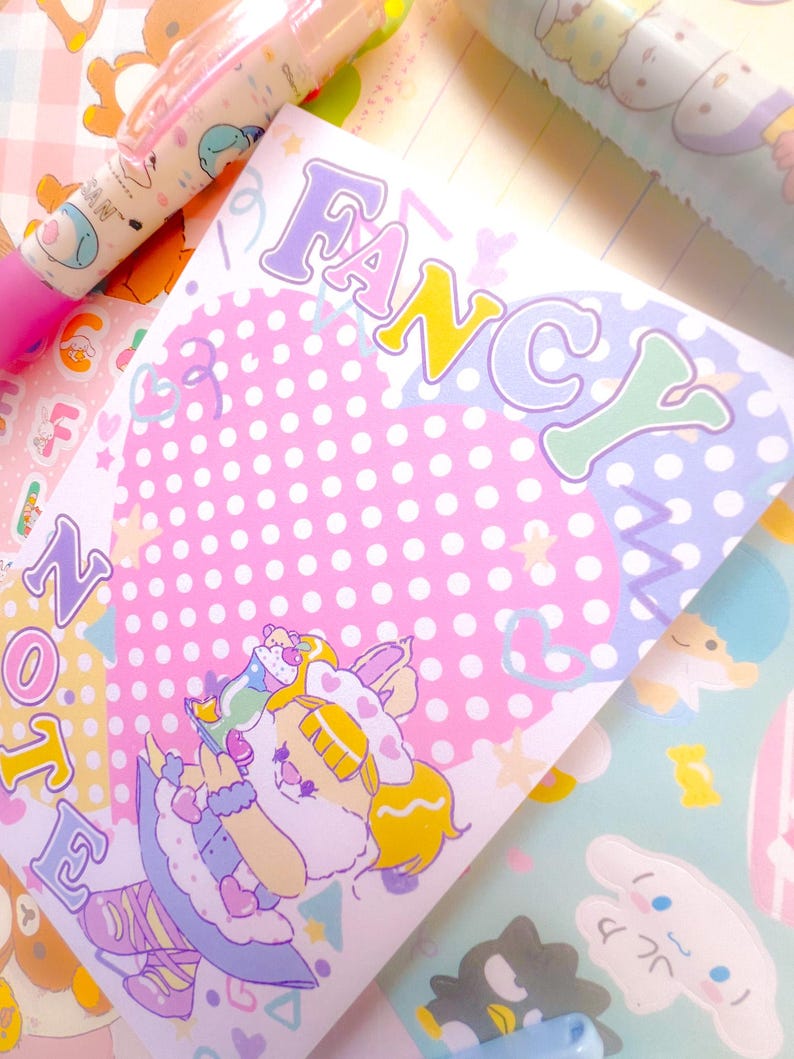 Fancy Note 4x6 Memo Pad | Kawaii Pastel Stationery Pad for Gifts, Lists ...