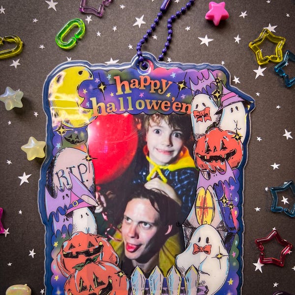 Porta biglietti da visita in PVC Happy Hallowe'en / Porta biglietti da visita retrò con atmosfera spettrale e carina