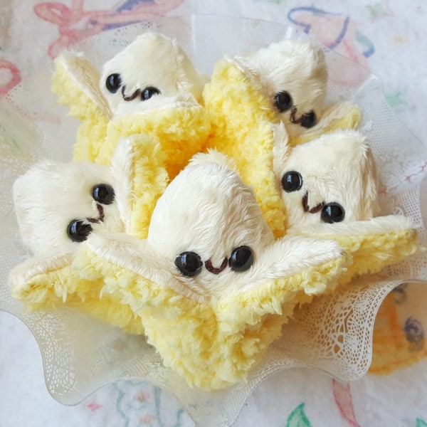 Teeny Banana Kawaii Peel-able Miniature Plush Doll | Handmade by Precious Bbyz / Bunnyprince