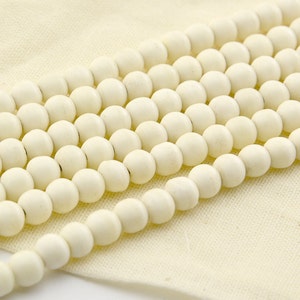 108pc  Tibetan  White  Yak  Bone  Bead, Mala Bead 6mm 4mm