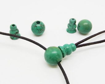 3 Set Green Turquoise Guru Beads , Turquoise Guru ,3 Hole Bead, Guru Charm, Turquoise Guru, Mala  Guru Making --10MM , 8MM