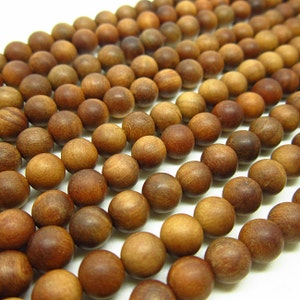 108pc Fragrant Sandalwood Beads, Yellow Sandalwood Beads  108  Mala ,Bead 8mm Round Bead