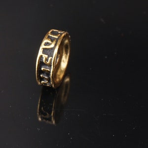 Gold Ton tibetischen Om Mantra Perlen Anhänger, Gold Schwarz Mantra Perlen, Buddhismus Spacer Bead Mala Herstellung