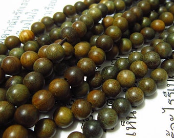 108pc Natural  Fragrant  Green sandalwood , 108 Fragrant  Verawood Bead, Tibetan Prayer  Mala Bead 8mm