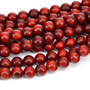 108pc  Indian Red Sandalwood, Natural Indian Red Sandalwood Mala, Bead, Genuine  Sandalwood, Yoga Jewelry  8mm