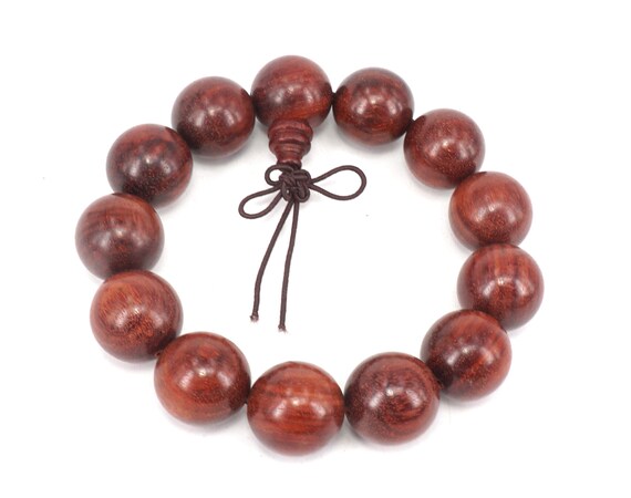 Natural Red Rosewood Bracelet, Tibetan Mala, Buddha Beads - Etsy display picture 2
