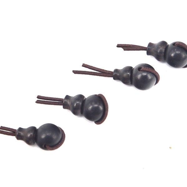 Ebony Guru Beads ,  8mm Black Ebony Wood Guru Charm，3 Hole Bead For Yoga Malas , Necklace or Bracelet, Making Diy --3 Set