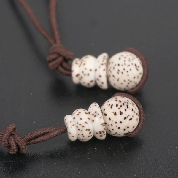 Lotus Seed  Guru Beads , 3 Hole Bead , Seeds  Guru Bead  For  Mala  --2 Set