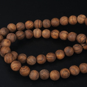 108pc Matte Indian  Natural  Rose  wood , Unfinished  Tibetan prayer  Mala   Bead ,Unwaxed  Indian Rosewood  Mala Bead