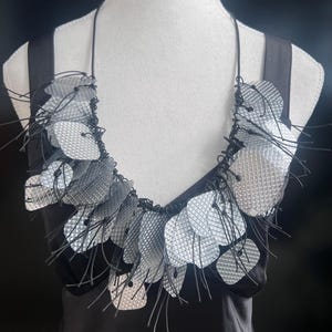Recycled Plastic Statement Necklace: Adjustable Length, Lightweight Contemporary Jewelry