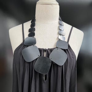 Handmade Recycled Rubber Pendant Necklace | Artistic Design | Chunky Jewellery | Gift for Her | Eco Jewellery | Lightweight